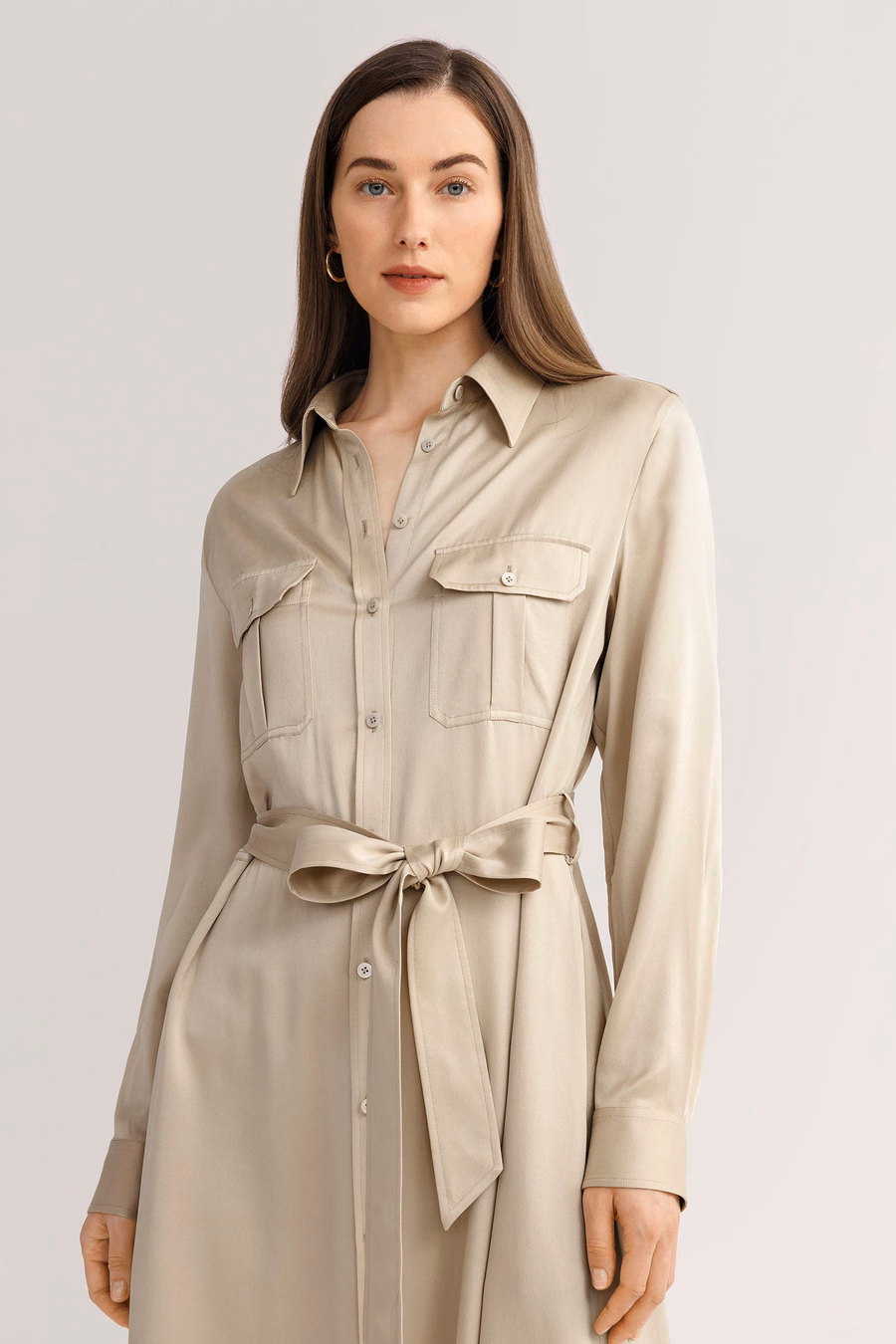 Zandgewassen Pocket Trench Dress