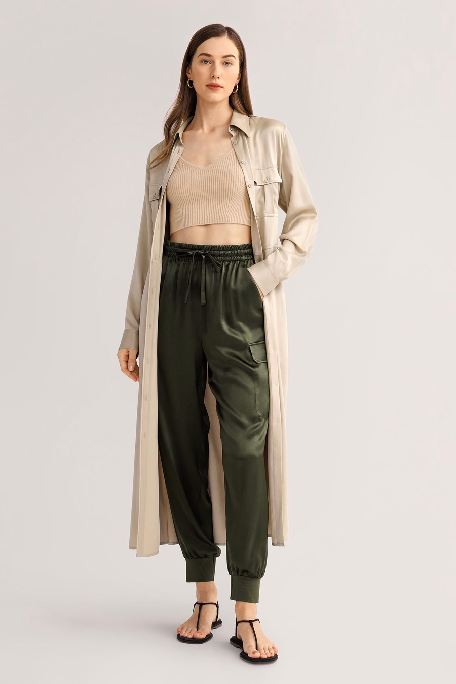 Zandgewassen Pocket Trench Dress