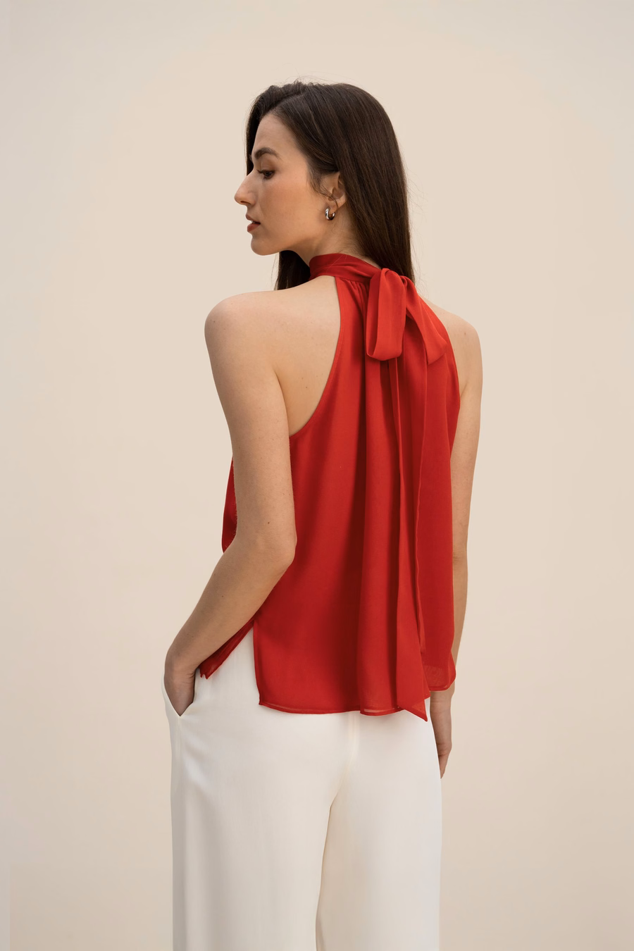 Zijde Georgette Halter Top