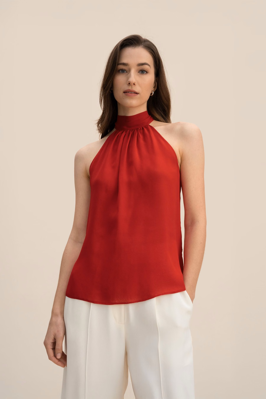 Zijde Georgette Halter Top