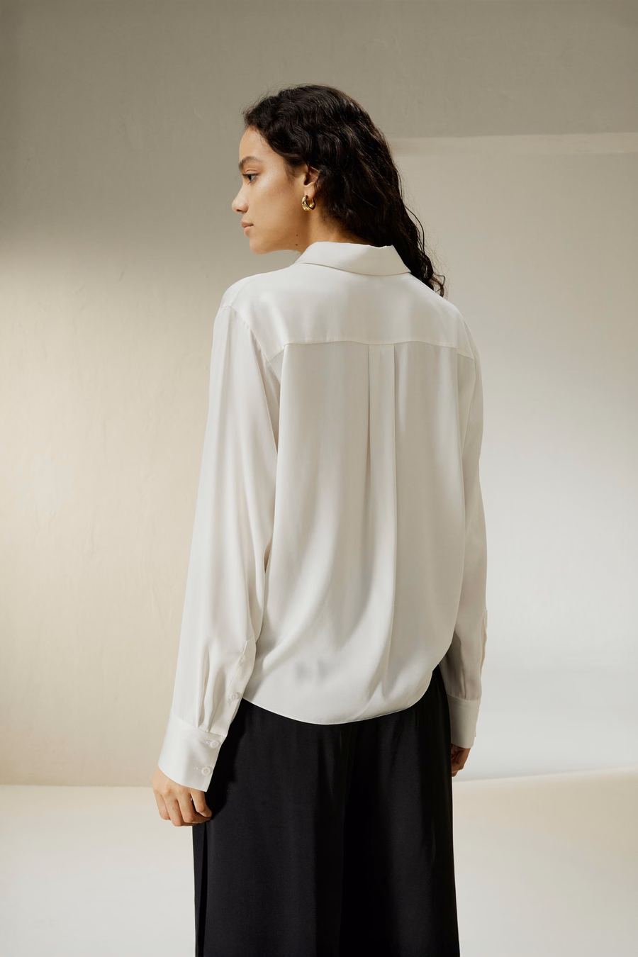 Zoom Geplooide Zijde Blouse