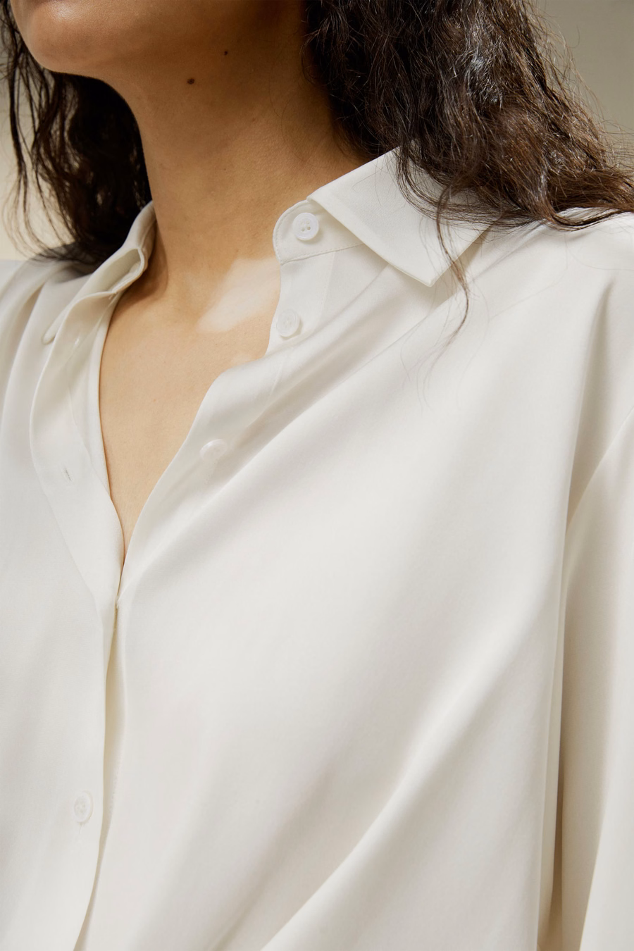 Zoom Geplooide Zijde Blouse