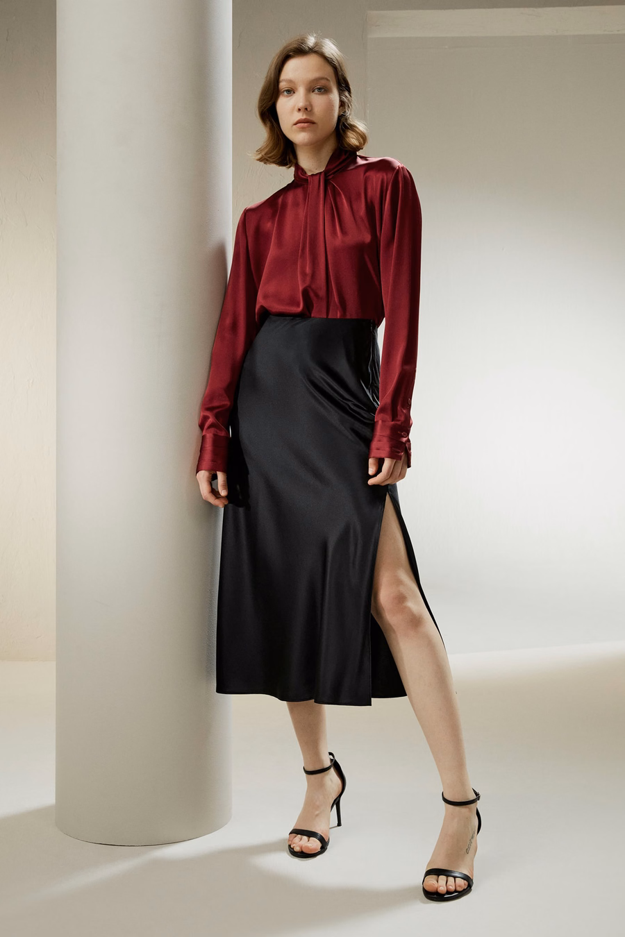 Asymmetrical Embellished Pleats Shirt