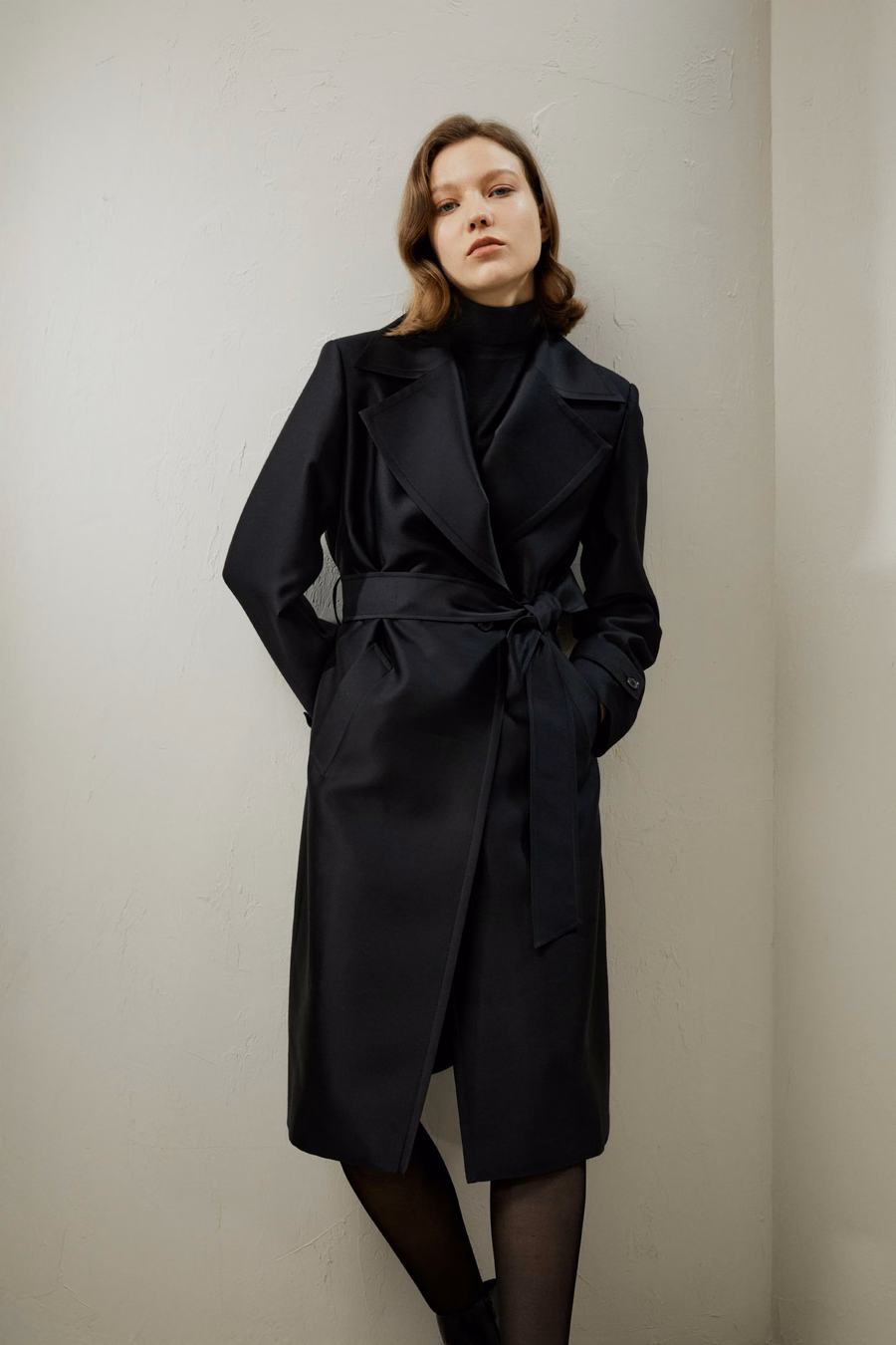 Zijden-Wol Gemengde Trenchcoat
