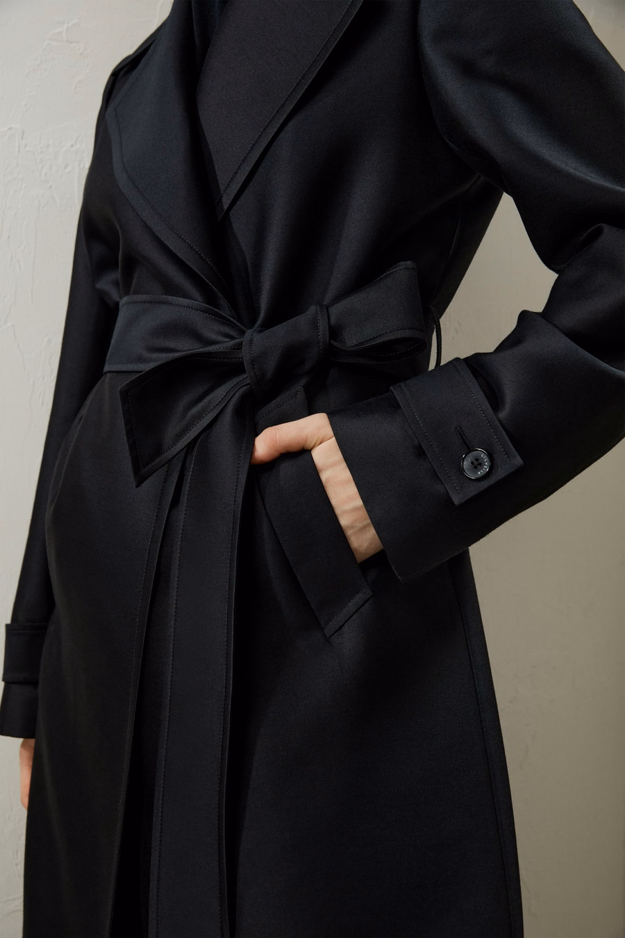 Zijden-Wol Gemengde Trenchcoat
