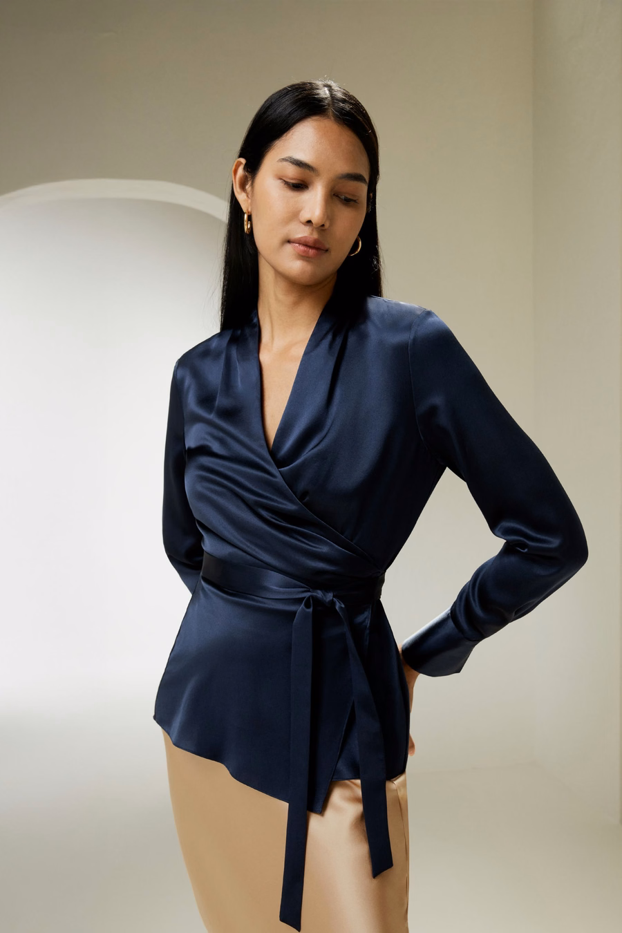 Silk Wrap Blouse