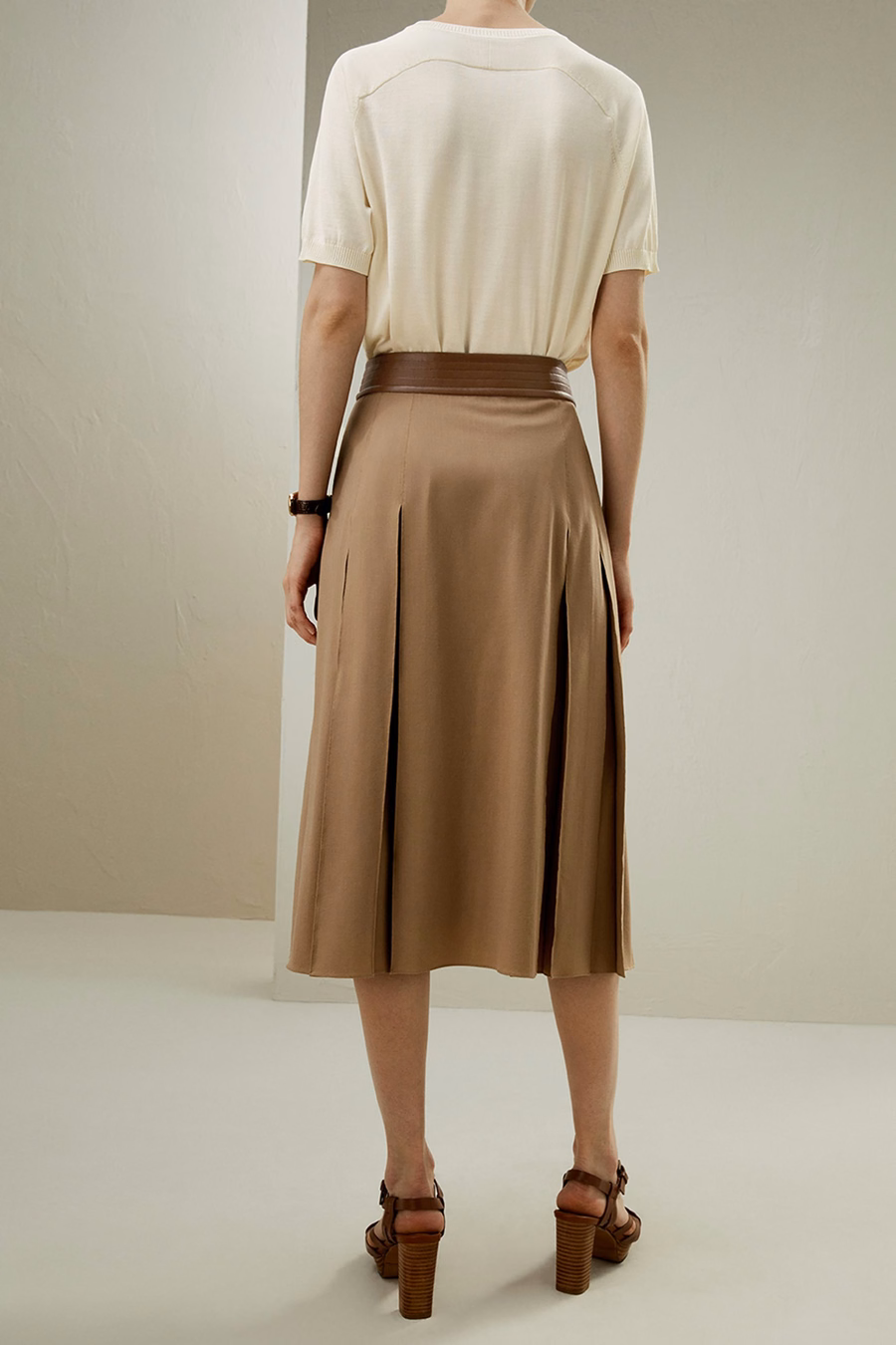 Merino Wol Wrap Midi Rok