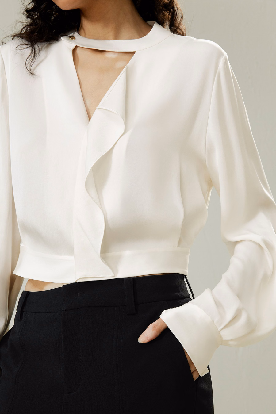 V-hals Gekraagde Shirt