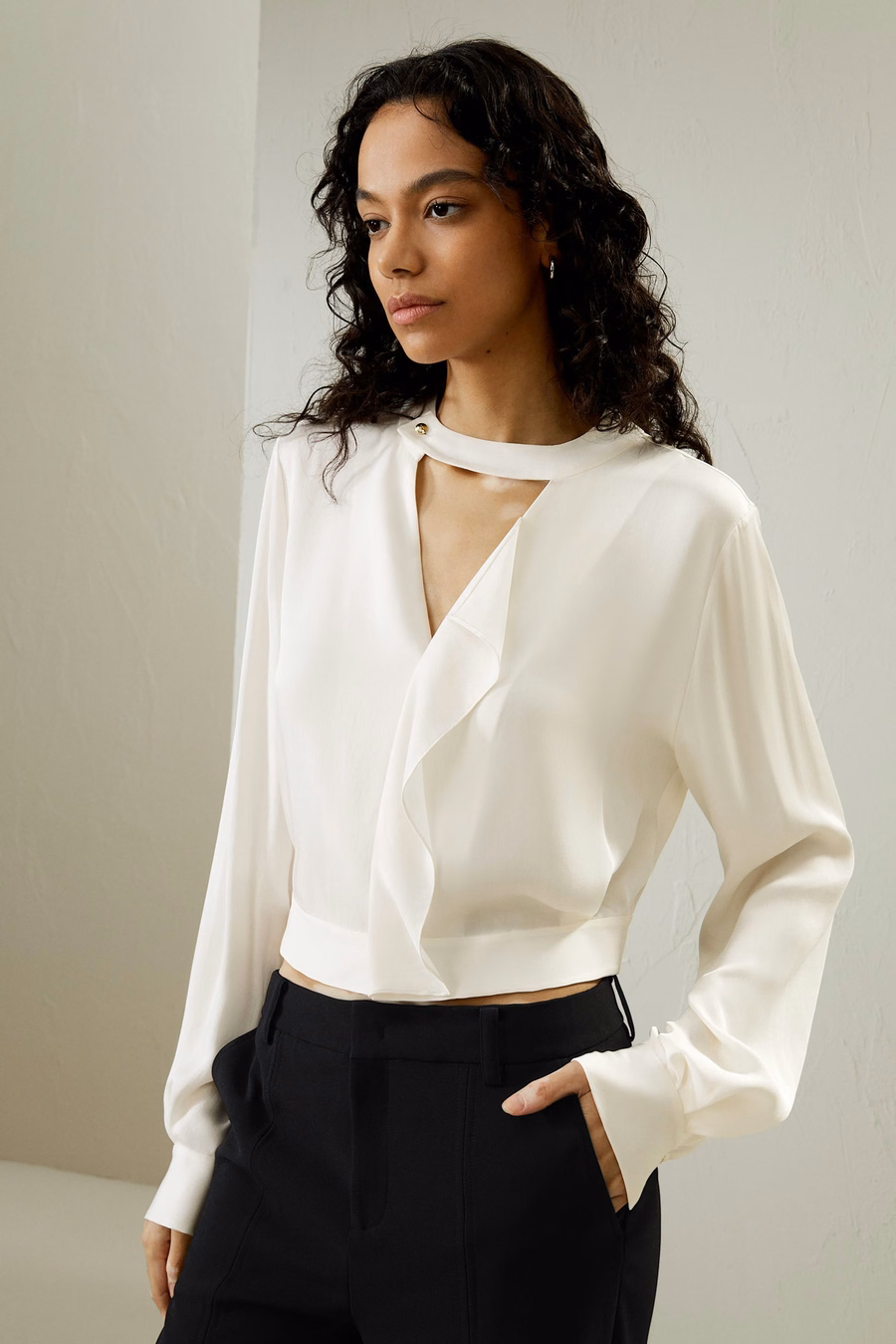 V-hals Gekraagde Shirt