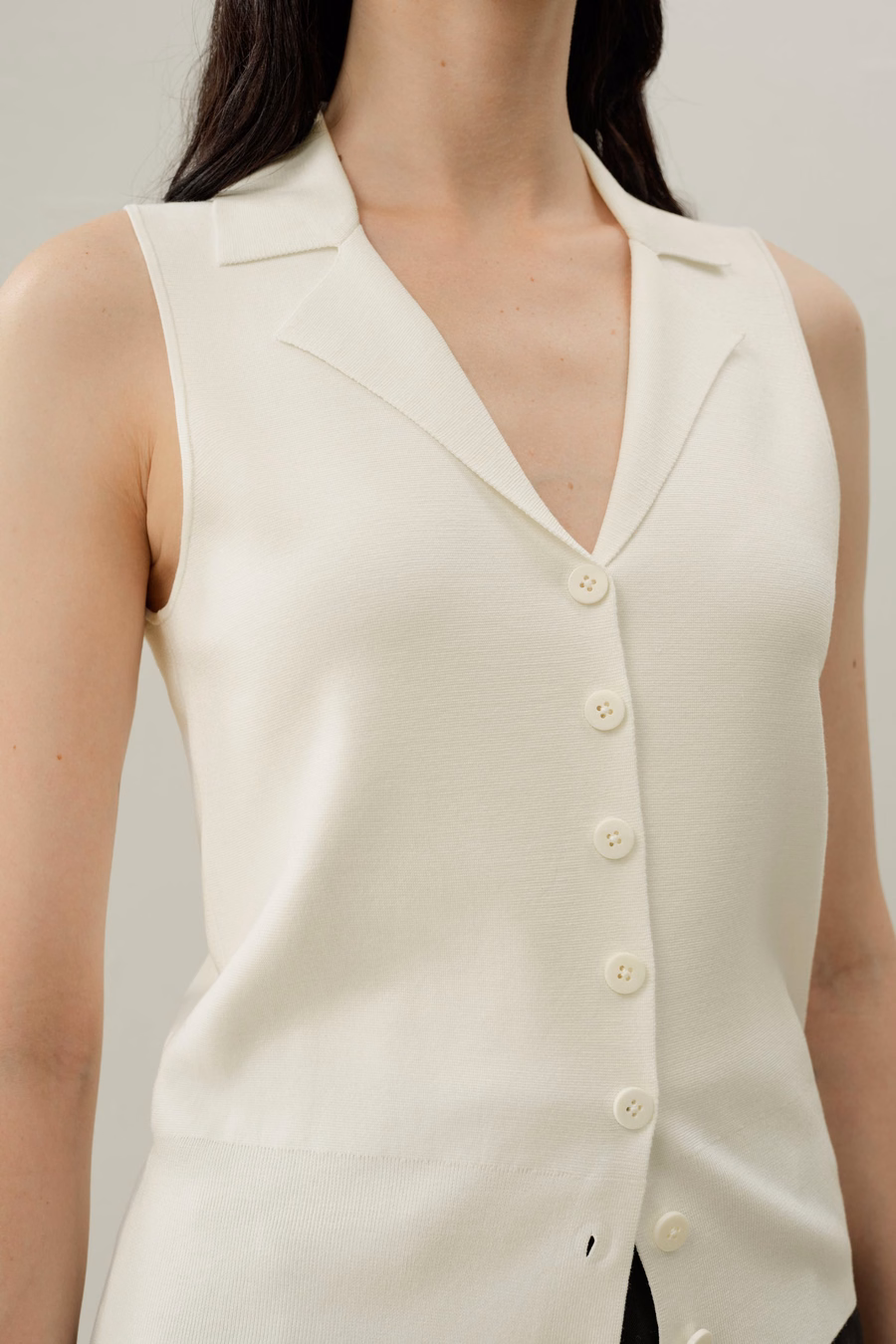 Milano Knit Lapel Collar Zijden Viscose Vest