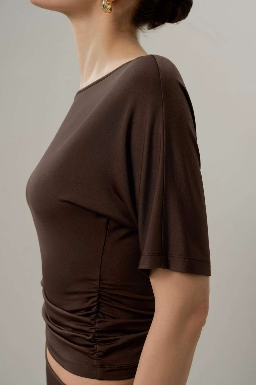 Silk Breeze Jersey Geplooide Swing Tee