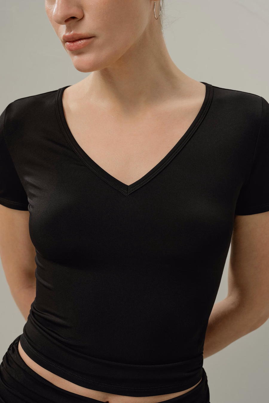 Silk Breeze Jersey V-hals T-shirt