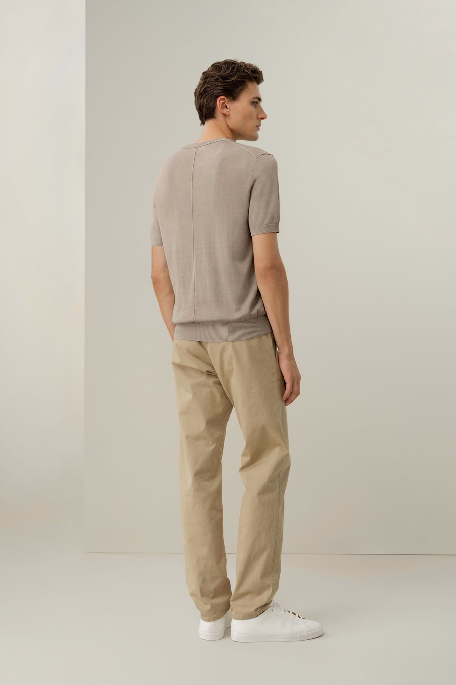 Silk-Cotton Regular-Fit Crew Neck Top