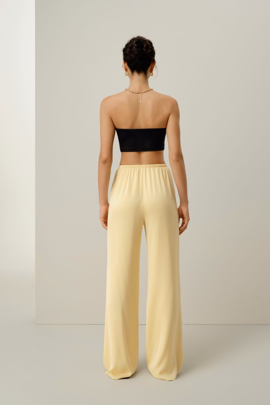 Stretchzijde Georgette Rechtonder broek