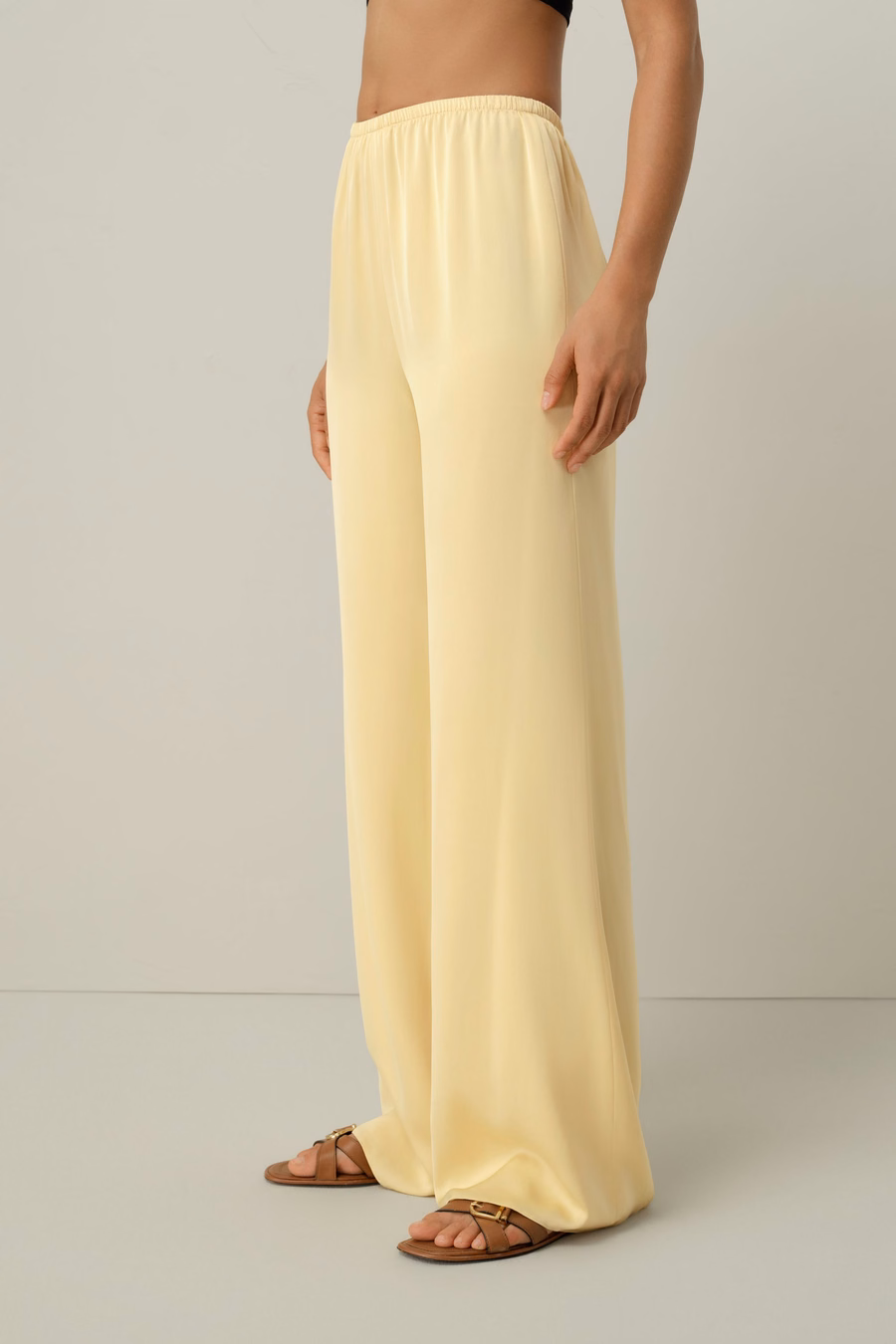Stretchzijde Georgette Rechtonder broek