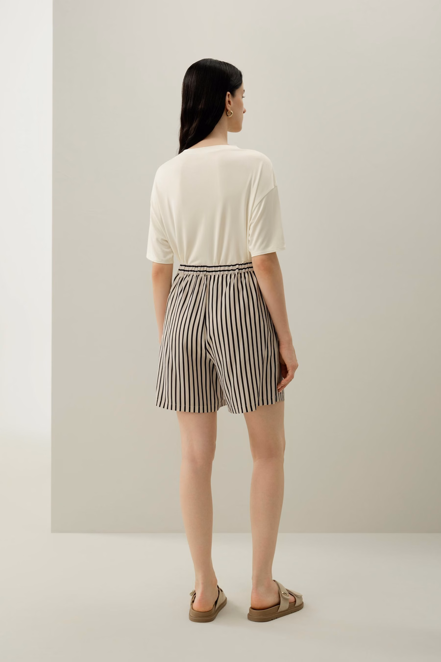 Gestreepte Zijde Shorts