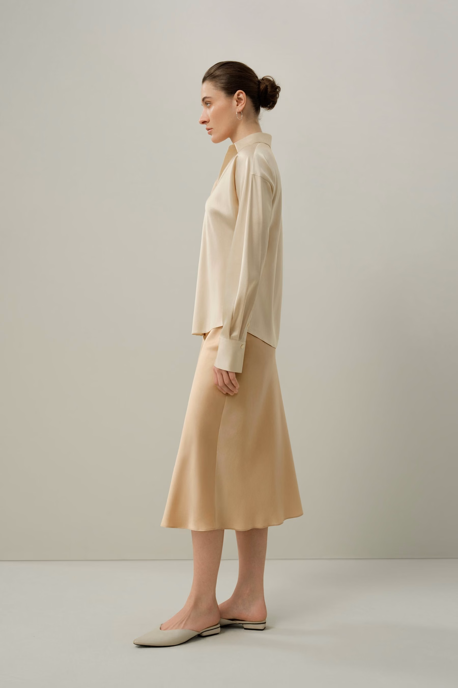 Bias Cut Zijde Rok