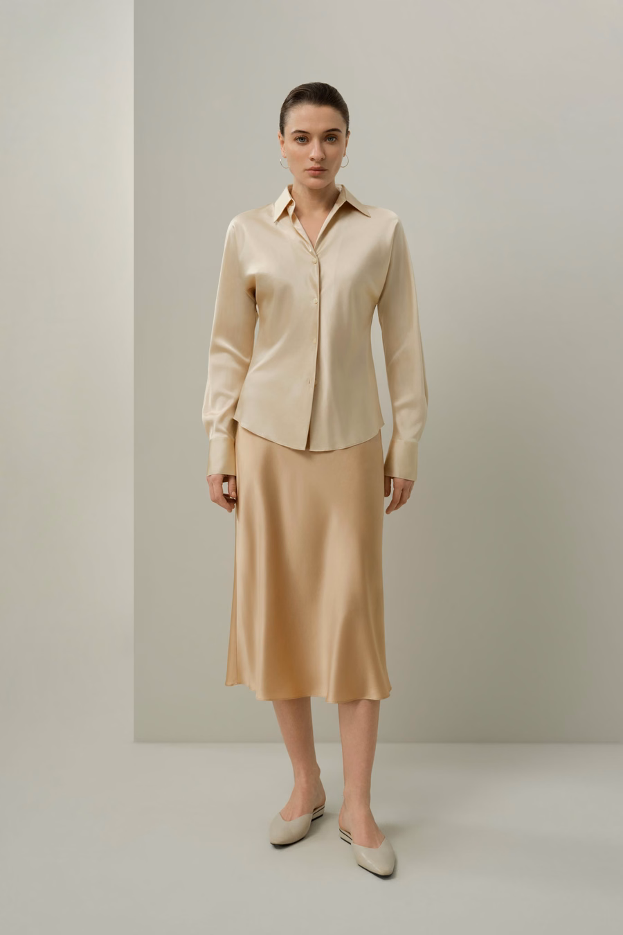 Bias Cut Zijde Rok