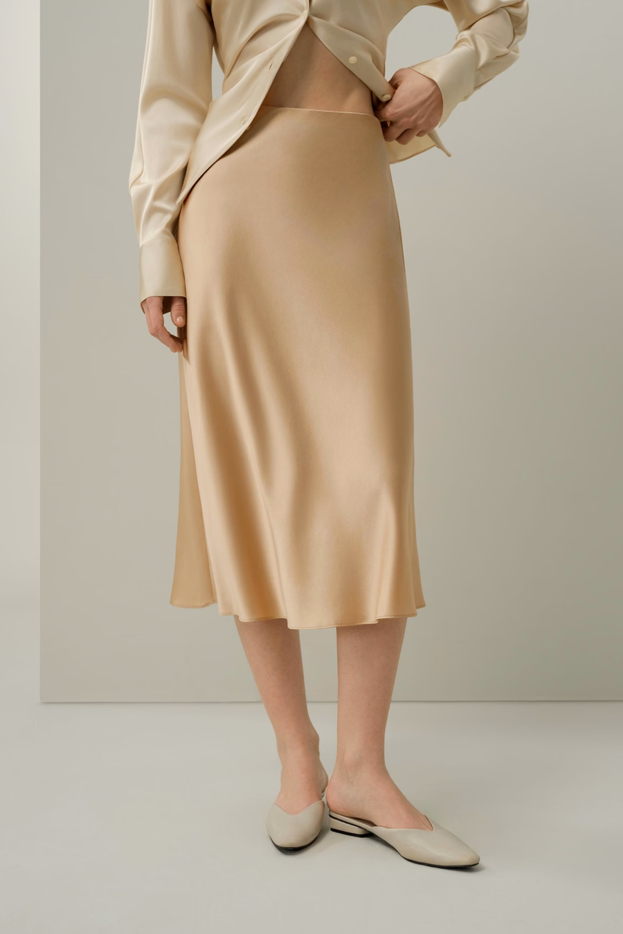 Bias Cut Zijde Rok