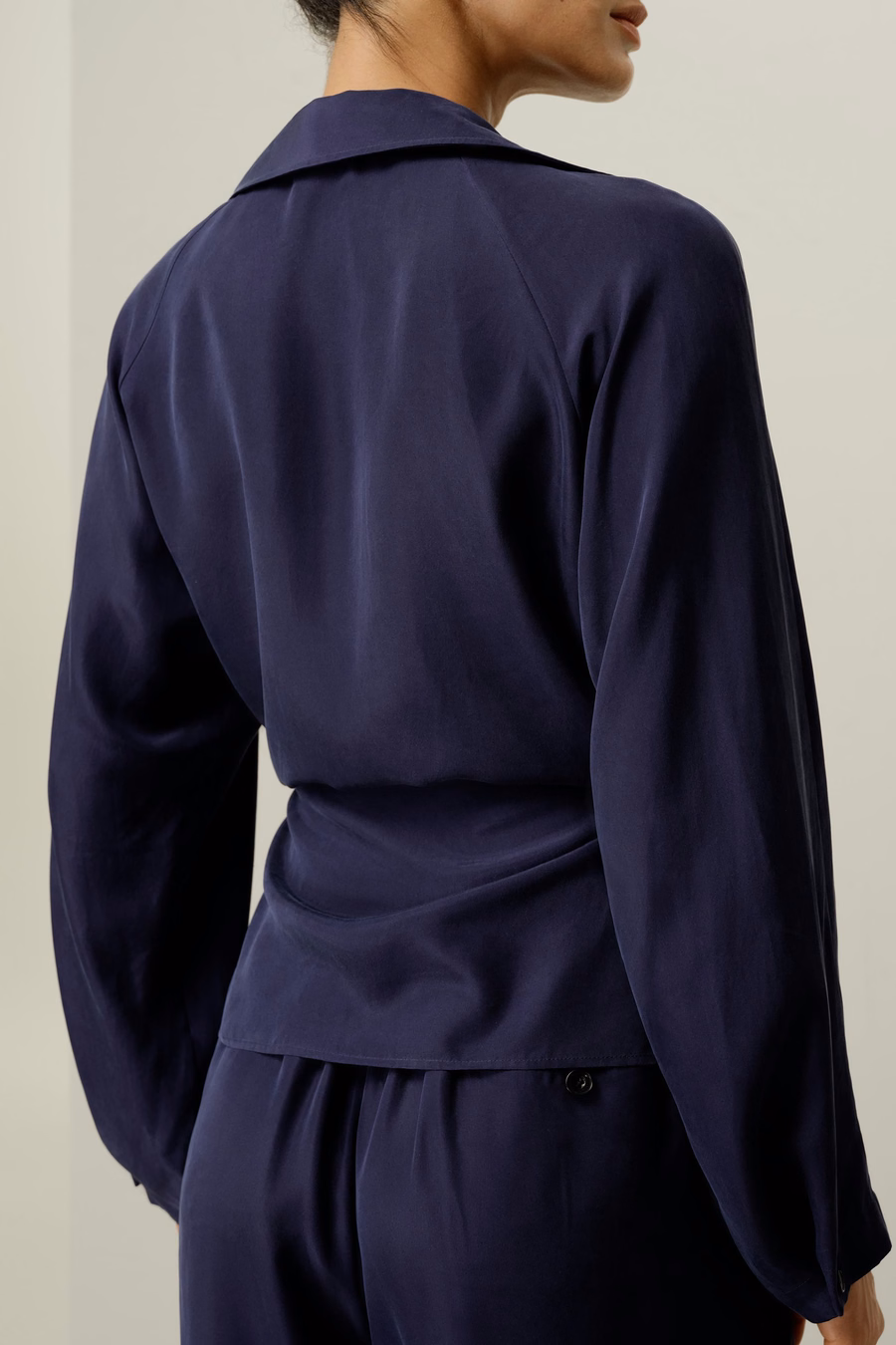 Multipositional Silk Habotai Shirt