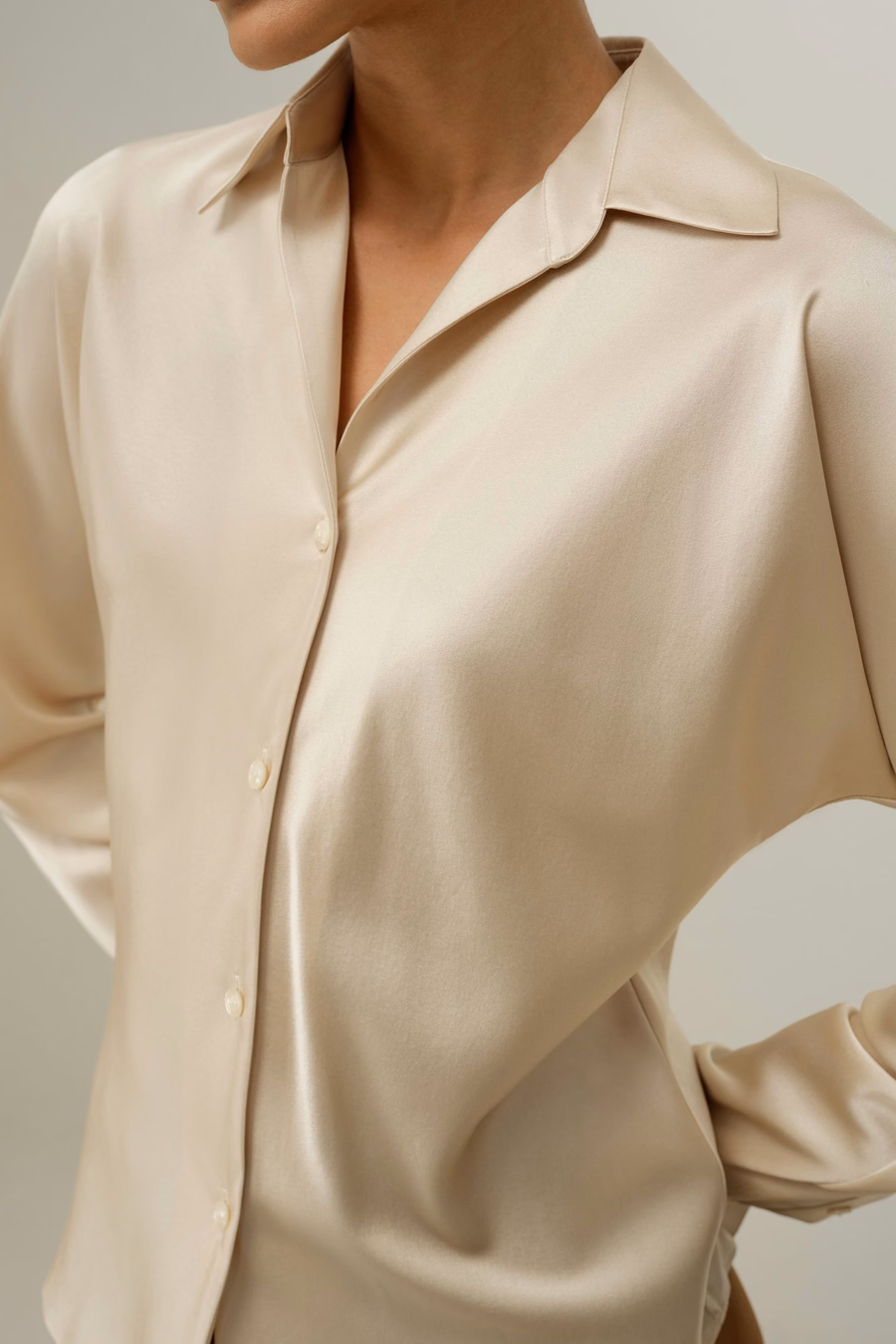 Bias Cut Zijde Shirt