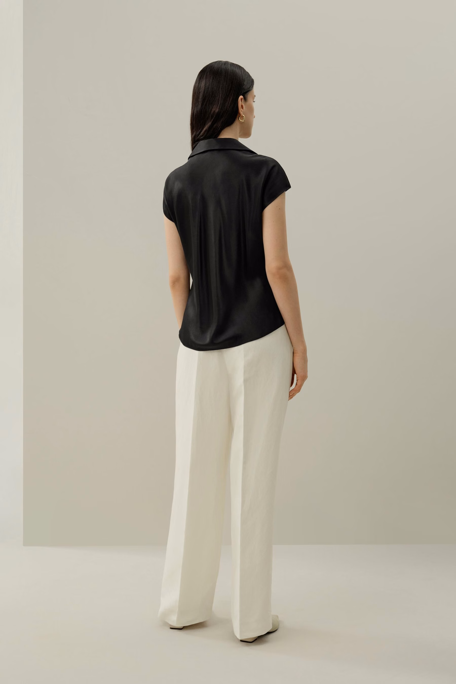 Bias Cut Cap-Mouw Zijde Shirt