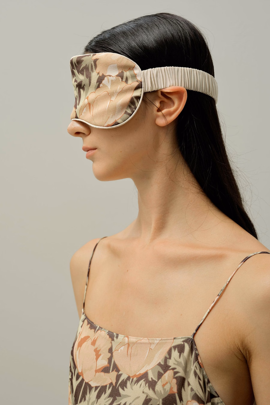 Poppy Print Slaapmasker - Gemaakt van Liberty Stof